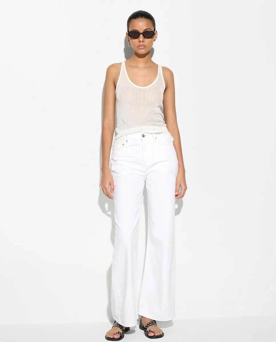 

Женские расклешенные джинсы с карманами, однотонные Parfois, белый