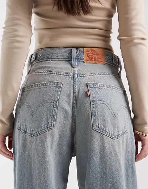 Синие мешковатые джинсы Levi's на завязках — фото 4