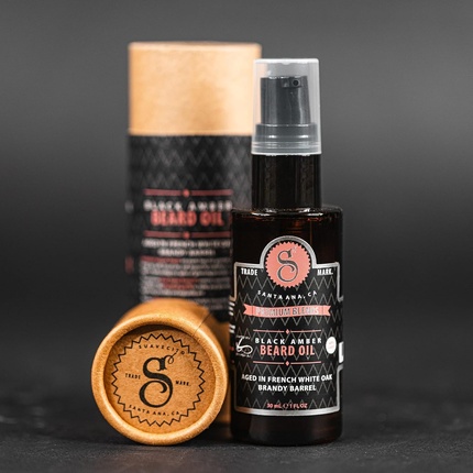Premium Blends Beard Oil Несмываемый кондиционер для смягчения волос, увлажнения кожи, устранения перхоти, здорового роста, аромат черного янтаря, 1 жидкая унция Suavecito — фото 2