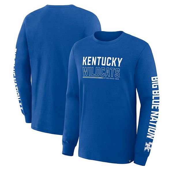 

Мужская футболка с длинным рукавом royal kentucky wildcats quad fuel the fire Fanatics