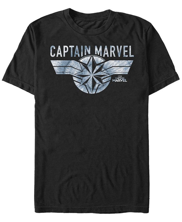 

Мужская футболка с коротким рукавом с синим логотипом Marvel Captain Marvel Tie Dye Fifth Sun, черный