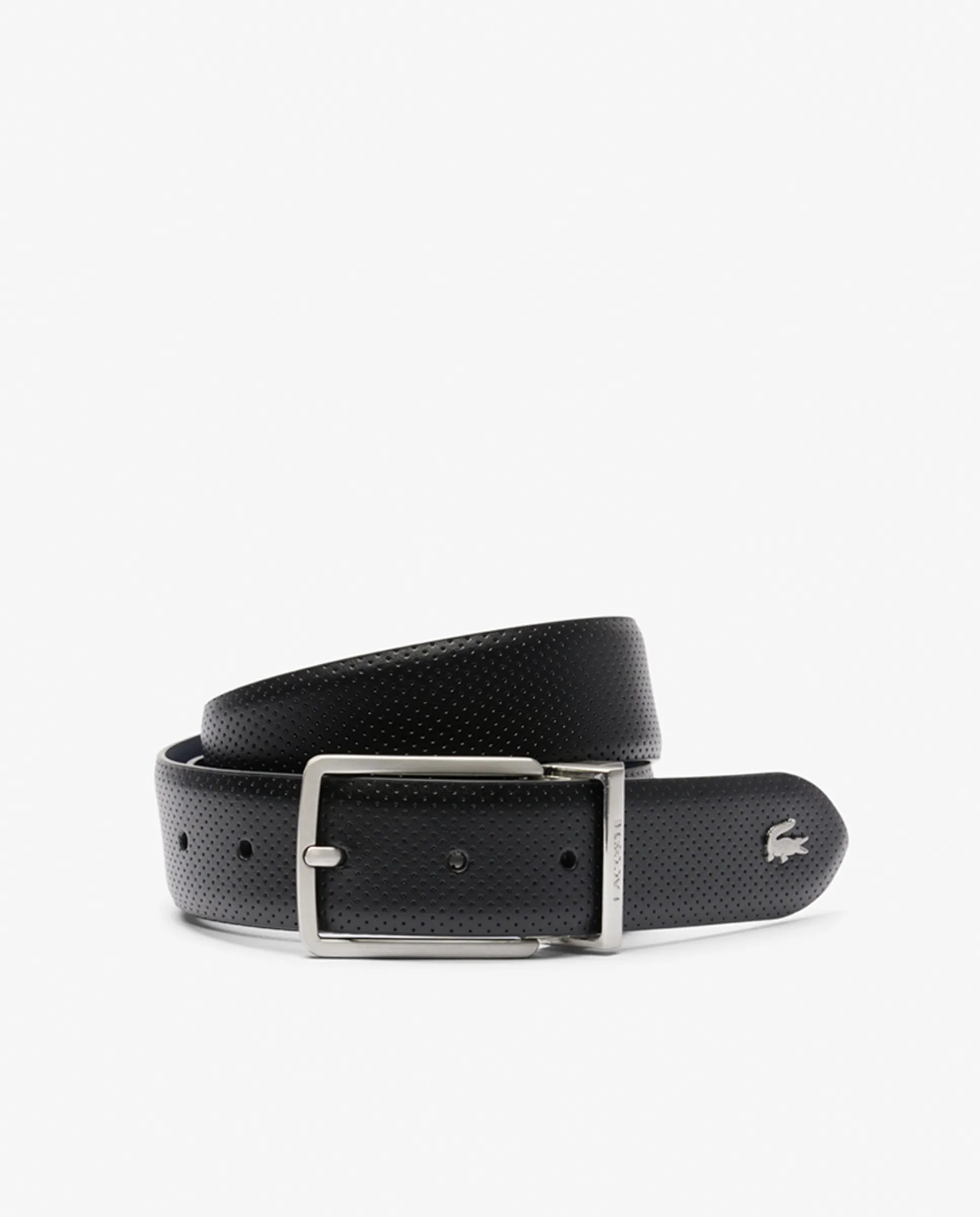 

Ремень реверсивный с широкой пряжкой Lacoste, черный