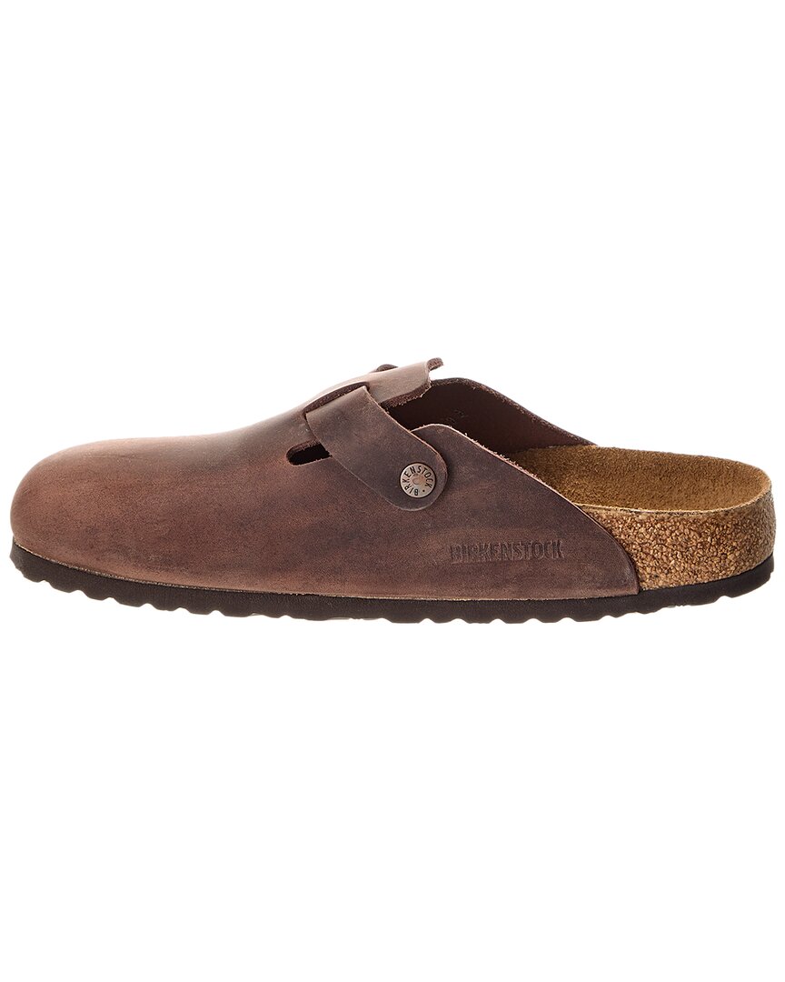 Узкие кожаные сабо Birkenstock Boston BS, коричневый — фото 2