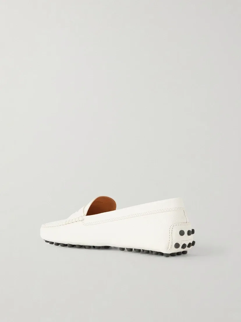 Текстурированные кожаные лоферы Gommino TOD'S, белый — фото 3
