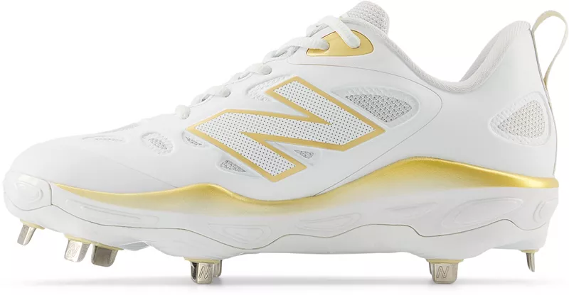 Женские бутсы для софтбола New Balance Fresh Foam X VELO v4 Metal Fastpitch, белый/золотой — фото 4