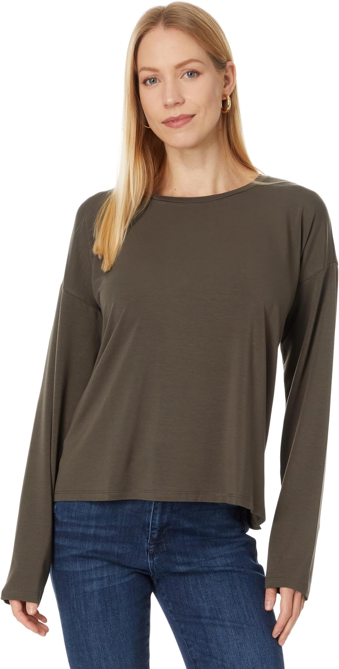 

Топ Eileen Fisher Crew Neck Box Top, цвет Wren