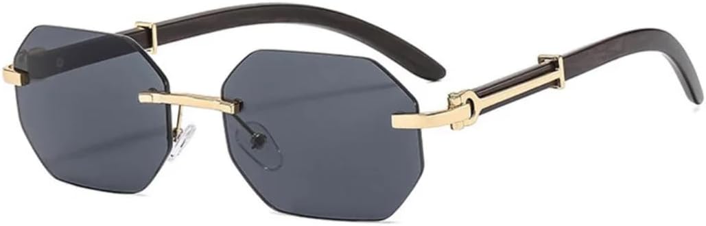 

Солнцезащитные очки с защитой от УФ-излучения UV400 | Металлические круглые без оправы с градиентным переходом цвета | Для женщин и мужчин, для занятий спортом на открытом воздухе и вождения DSVIGF, Gold-black