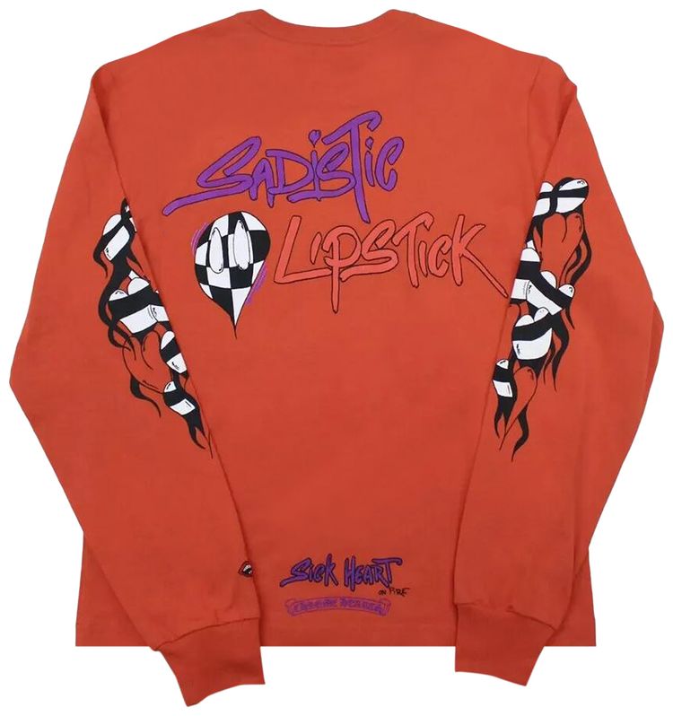 Лонгслив Chrome Hearts Matty Boy Sadistic Lipstick Long-Sleeve 'Red', красный — фото 2