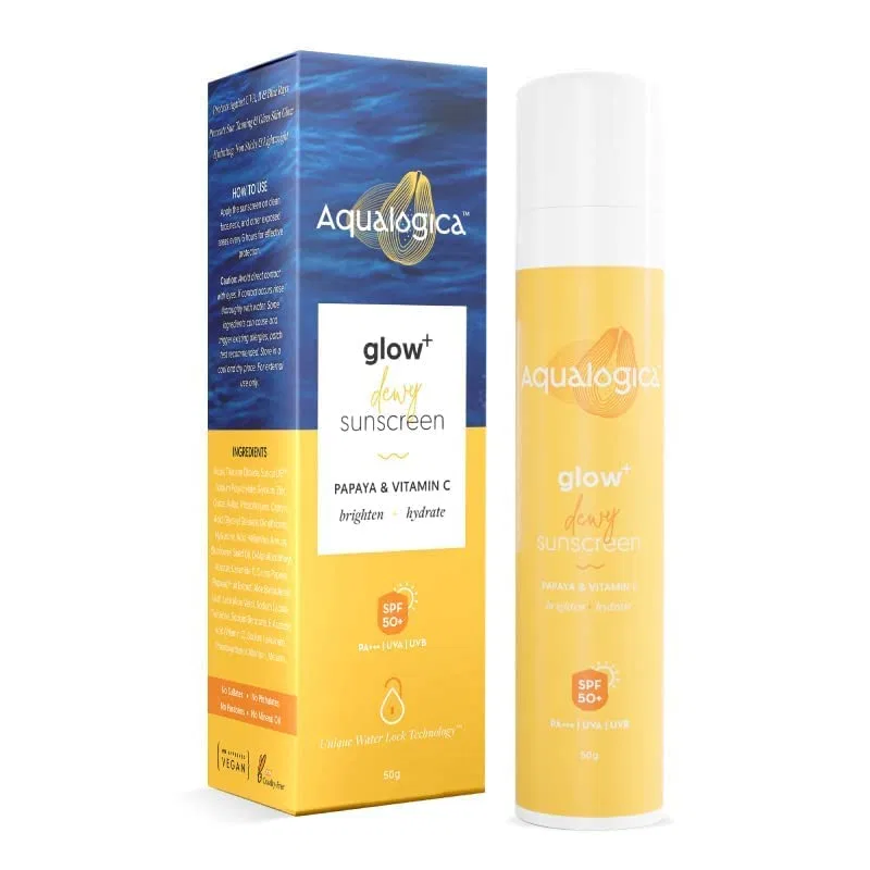 Солнцезащитный крем «Glow+ Dewy Sun Protection» SPF 50 PA+++ 50 г от Aqualogica Aqualogica