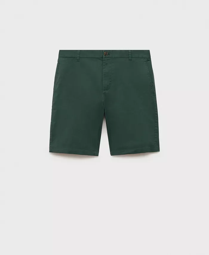

Мужские бермуды из хлопка Chino Slim-Fit MANGO, зеленый
