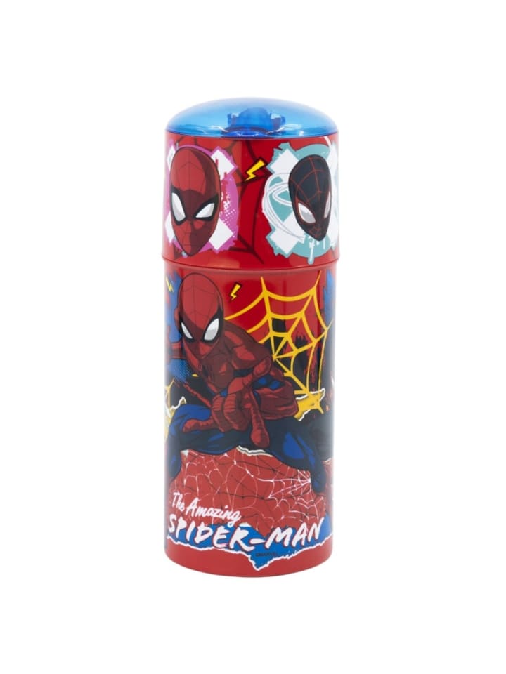 

Детская бутылка для напитков Spider-Man объемом 350 мл с крышкой и имитацией движущейся мишени MARVEL Spider-Man