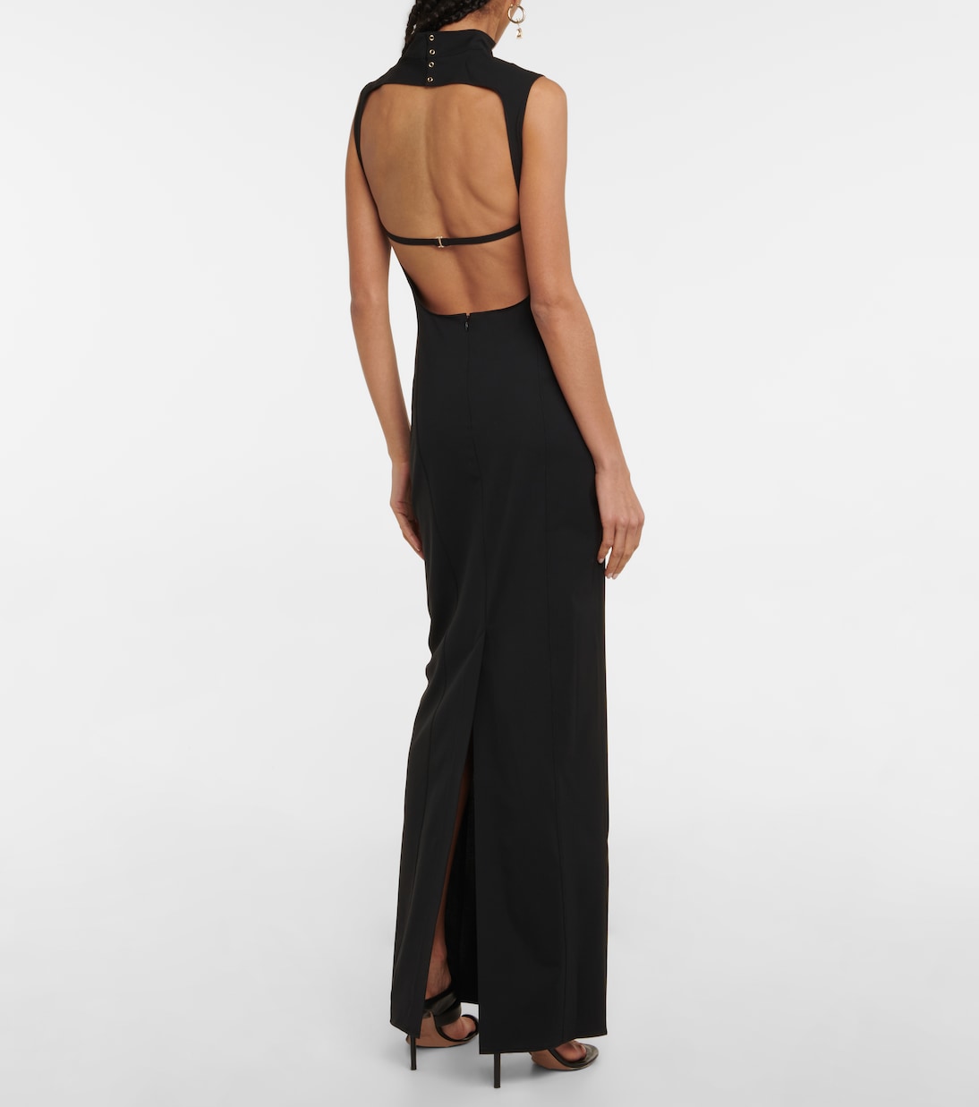 Платье макси La Robe Palmi из смесовой шерсти Jacquemus, черный — фото 3