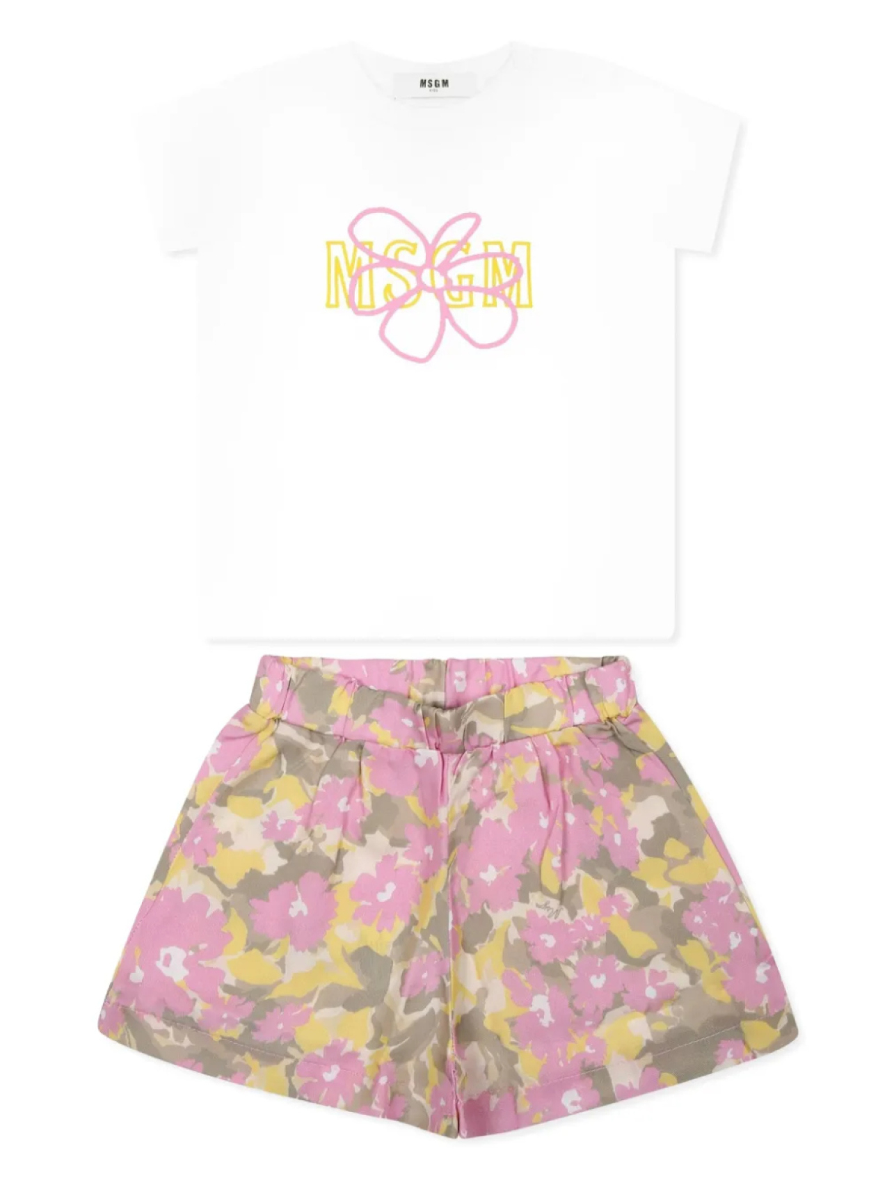 

Комплект шорт с цветочным принтом MSGM Kids, белый
