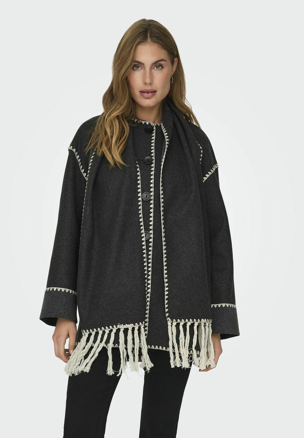 

Короткое пальто LELBA LIFE SCALLOP EDGE ONLY, серый