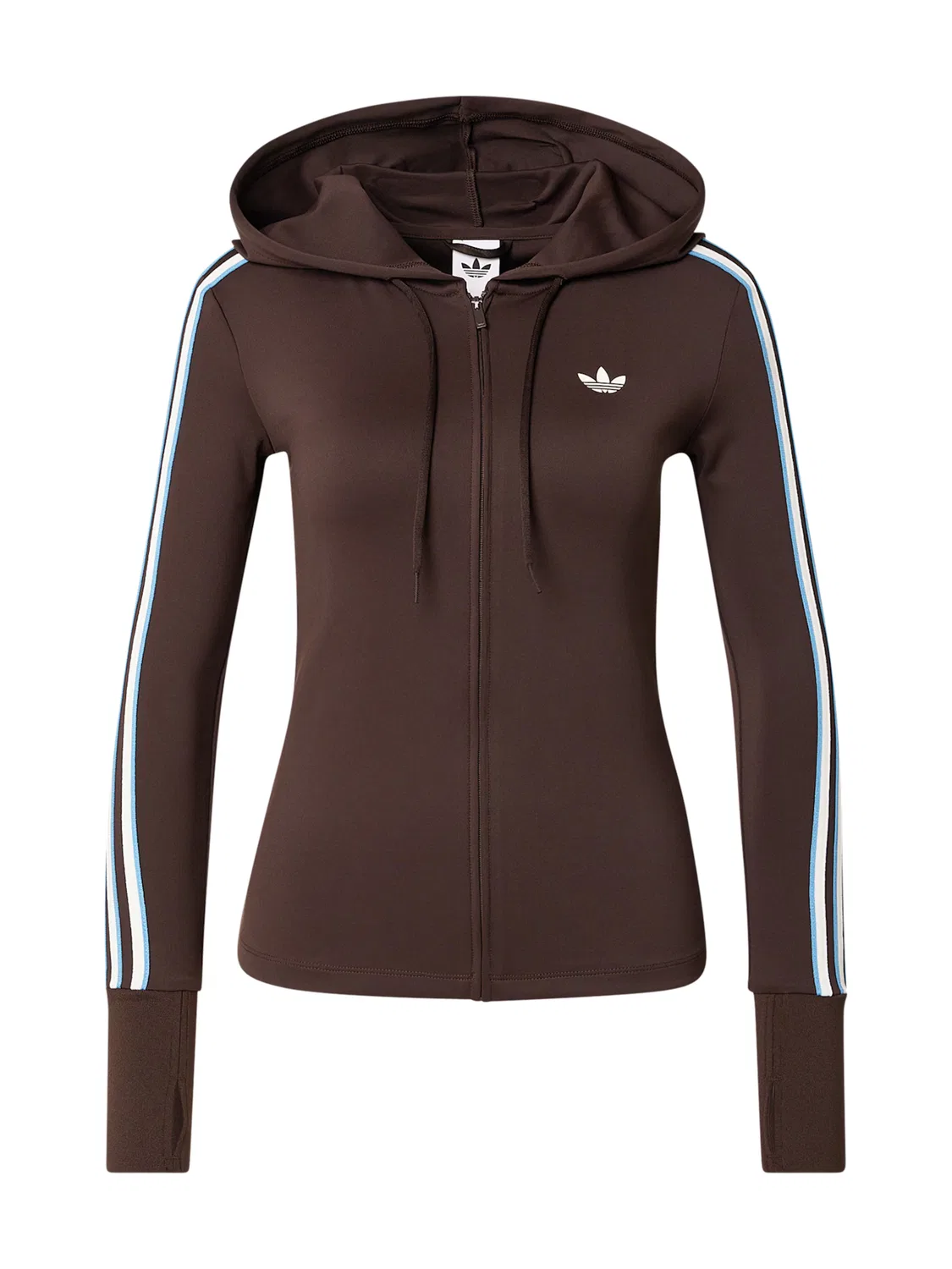 Худи на молнии Adidas Originals Trefoil, коричневый