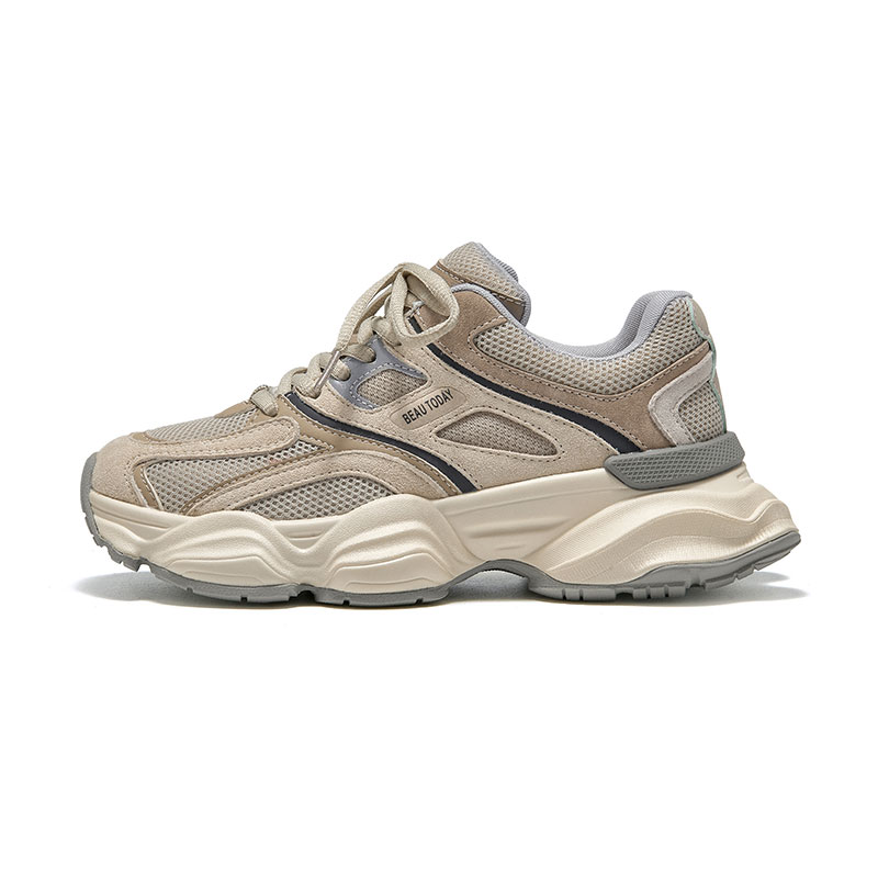 

Амортизация устойчивость к истиранию противоскользящие низкие массивные кроссовки unisex Beau Today, априкот