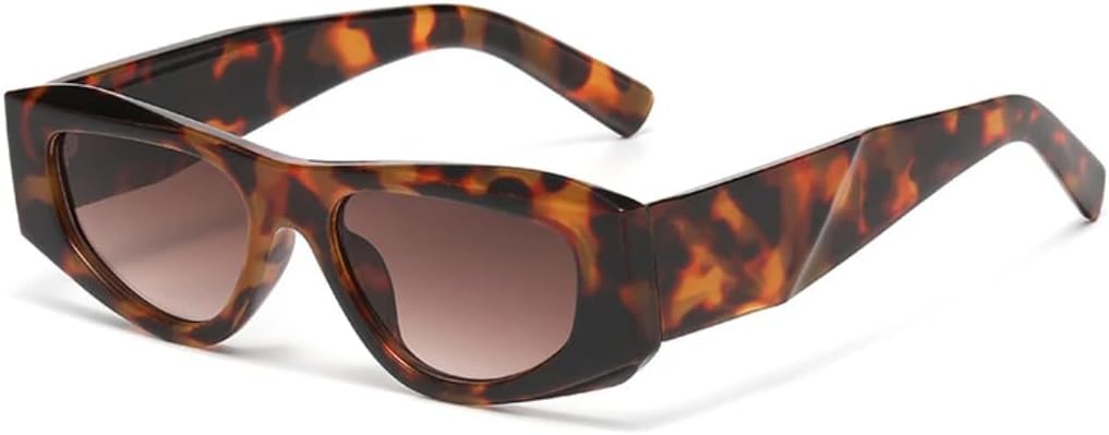 

Солнцезащитные очки для мужчин и женщин - защита UV400 - компактная оправа, градиентные линзы в стиле панк, для занятий спортом на открытом воздухе и вождения DSVIGF, Leopard Tea Gradient