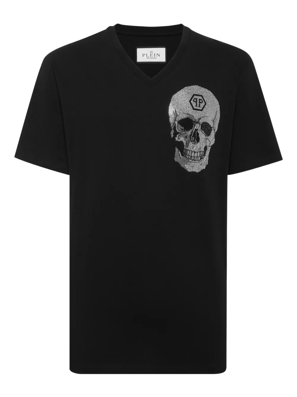 

Футболка с V-образным вырезом и кристаллами Philipp Plein, черный
