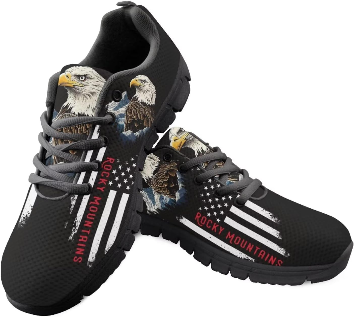 

Женские модные кроссовки Jeiento с американским флагом для мужчин и женщин, повседневные спортивные кроссовки на шнуровке и без шнурков для комфортной ходьбы, 4th of July American Flag