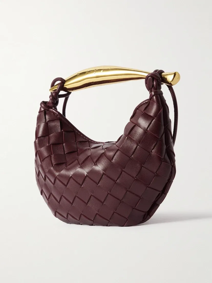 Сардинная мини-сумка через плечо из кожи Intrecciato BOTTEGA VENETA, красный — фото 3