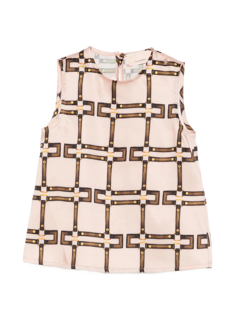 Топ с узором Elisabetta Franchi La Mia Bambina, бежевый
