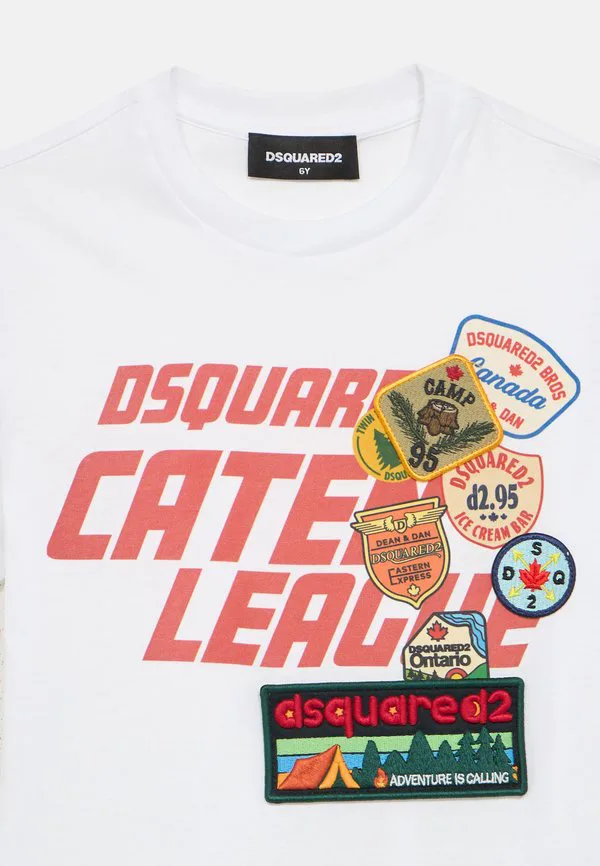 Свободная футболка унисекс с принтом Dsquared2, White — фото 3