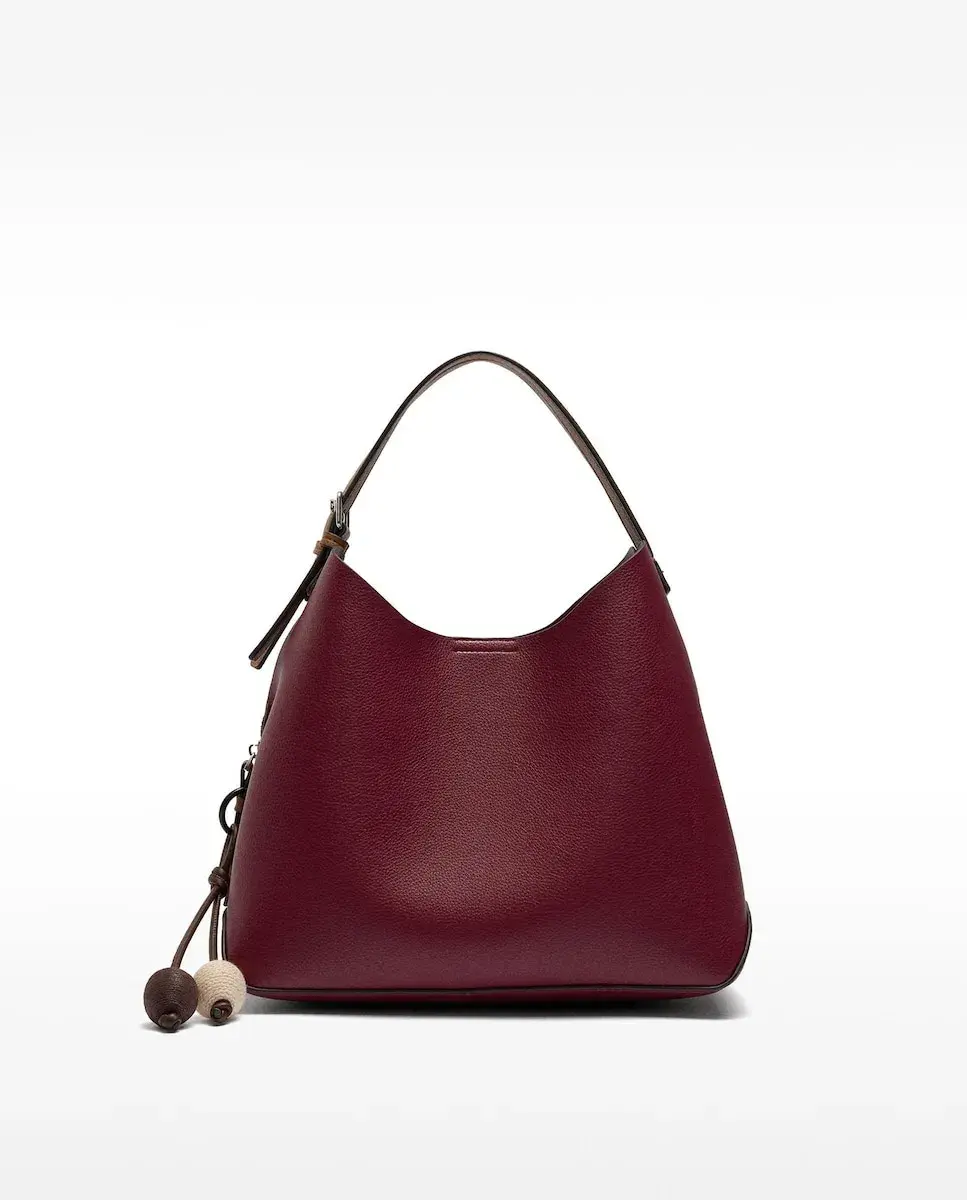 

Сумка-трансформер в стиле «тоут» со съемным кольцом для ключей и застежкой на молнии, однотонная Parfois, бордовый