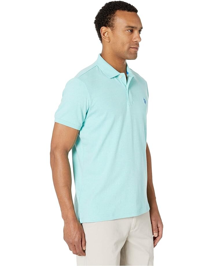 Поло U.S. POLO ASSN. Solid Interlock Polo, нефритово-зеленый вереск — фото 4