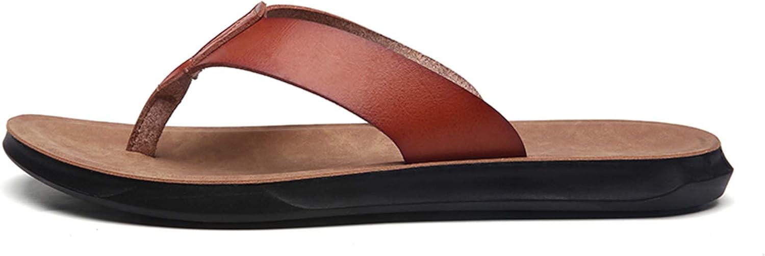 

Мужские премиальные кожаные шлепанцы Vtiao, модные летние сандалии, шлепанцы, противоскользящие, износостойкие, подходят для дома и улицы, коричневый