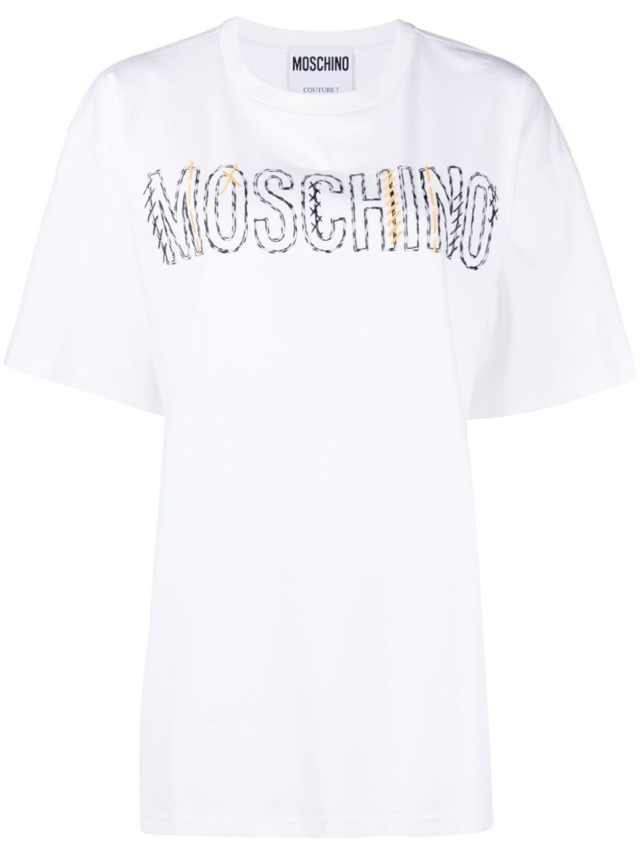 

Moschino футболка с вышитым логотипом, белый