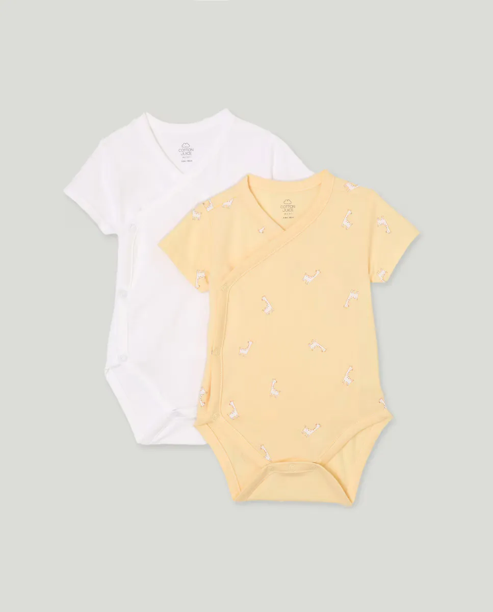 

Упаковка из двух боди с короткими рукавами Cotton Juice, желтый