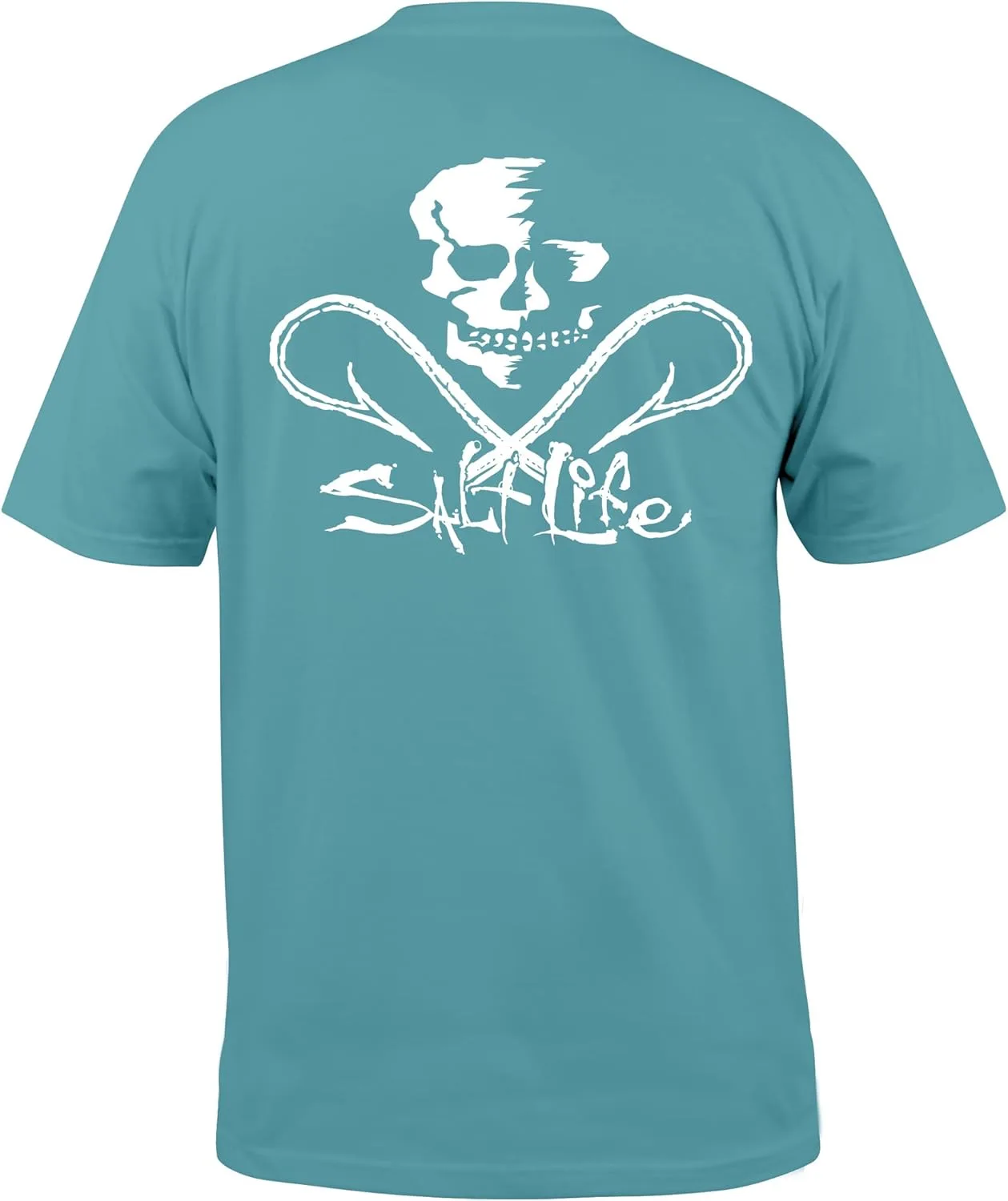 

Футболка Salt Life с принтом Skull and Hooks, карман на груди