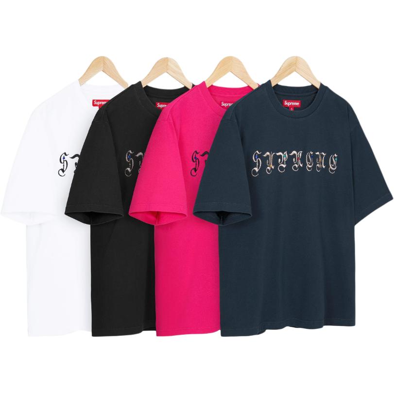 FW25 НЕДЕЛЯ 11 AOI Gems Футболка с короткими рукавами, унисекс Supreme, черный — фото 4
