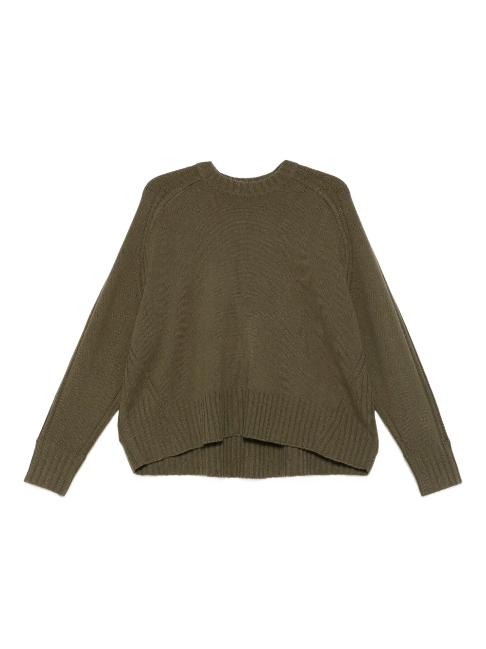 

Свитер в рубчик с круглым вырезом Eric Bompard, зеленый