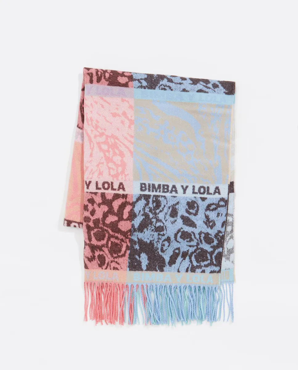 

Женская жаккардовая шаль в стиле пэчворк с принтом Bimba y Lola, розовый