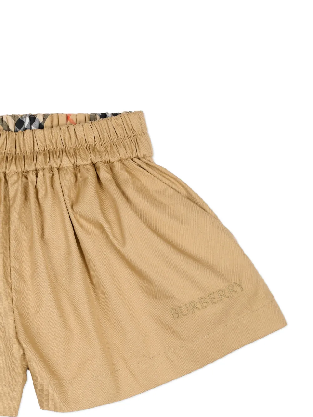 Шорты с эластичным поясом и логотипом Burberry Kids, нейтральный — фото 3