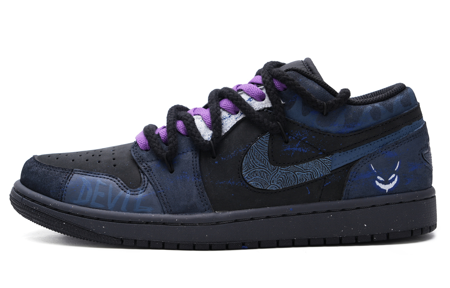 

Air 1 Противоскользящие Кроссовки Баскетбольные Низкие Винтаж Мужские Синий Черный Jordan