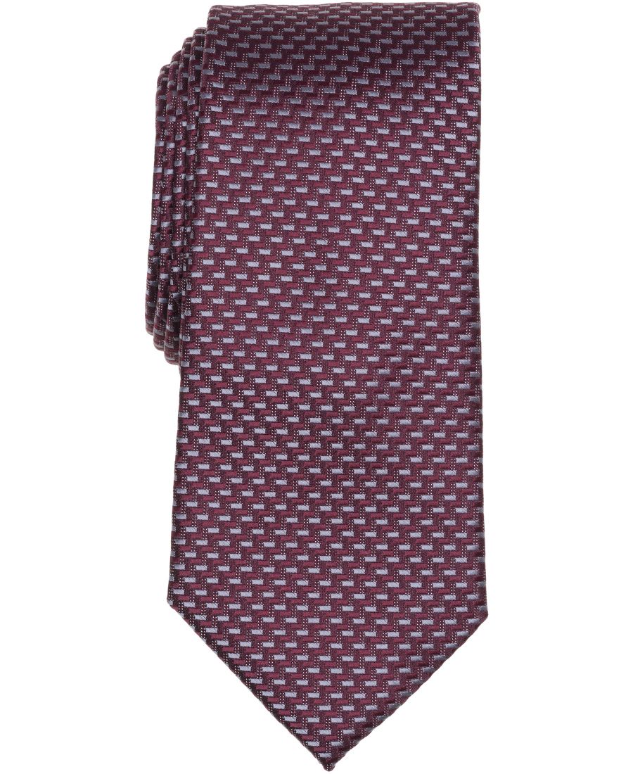 

Мужской галстук Craven Mini Pattern Classic Fit Perry Ellis Portfolio, Burgundy