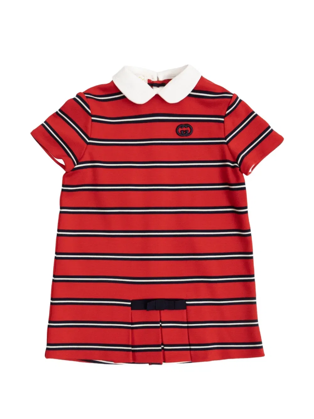 Платье в полоску с переплетающимися буквами G Gucci Kids, красный