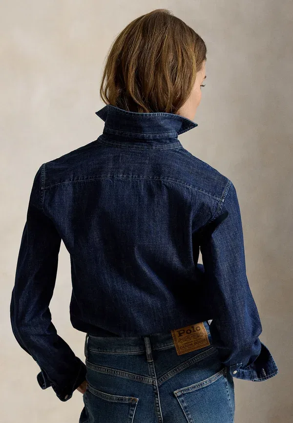 Рубашка джинсовая хлопковая Polo Ralph Lauren, tofty wash — фото 3