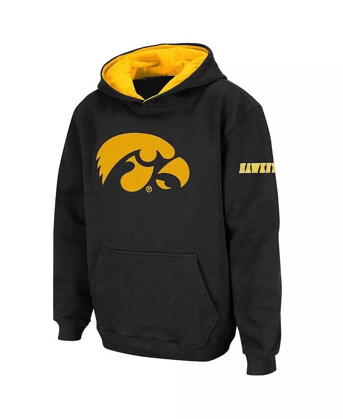 

Черный пуловер с капюшоном и большим логотипом Big Boys Iowa Hawkeyes Stadium Athletic