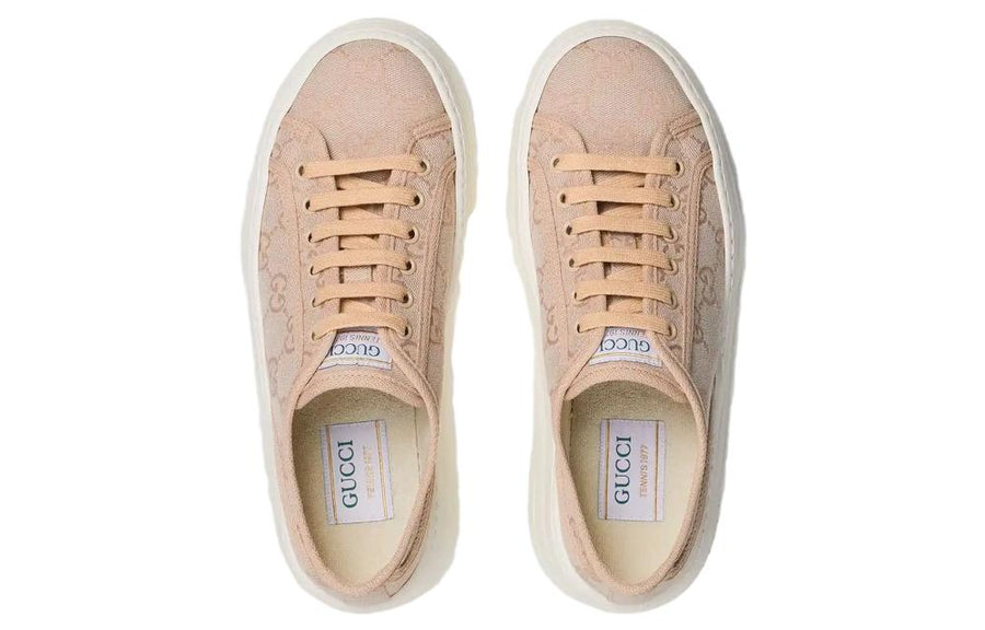 Кроссовки (WMNS) Gucci GG Leather Sneakers 'Neutral', розовый — фото 4