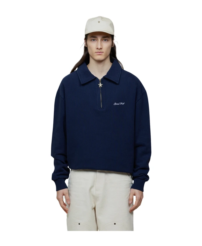 

Темно-Синяя толстовка-поло в стиле мужской элегантности Bram'S Fruit, синий