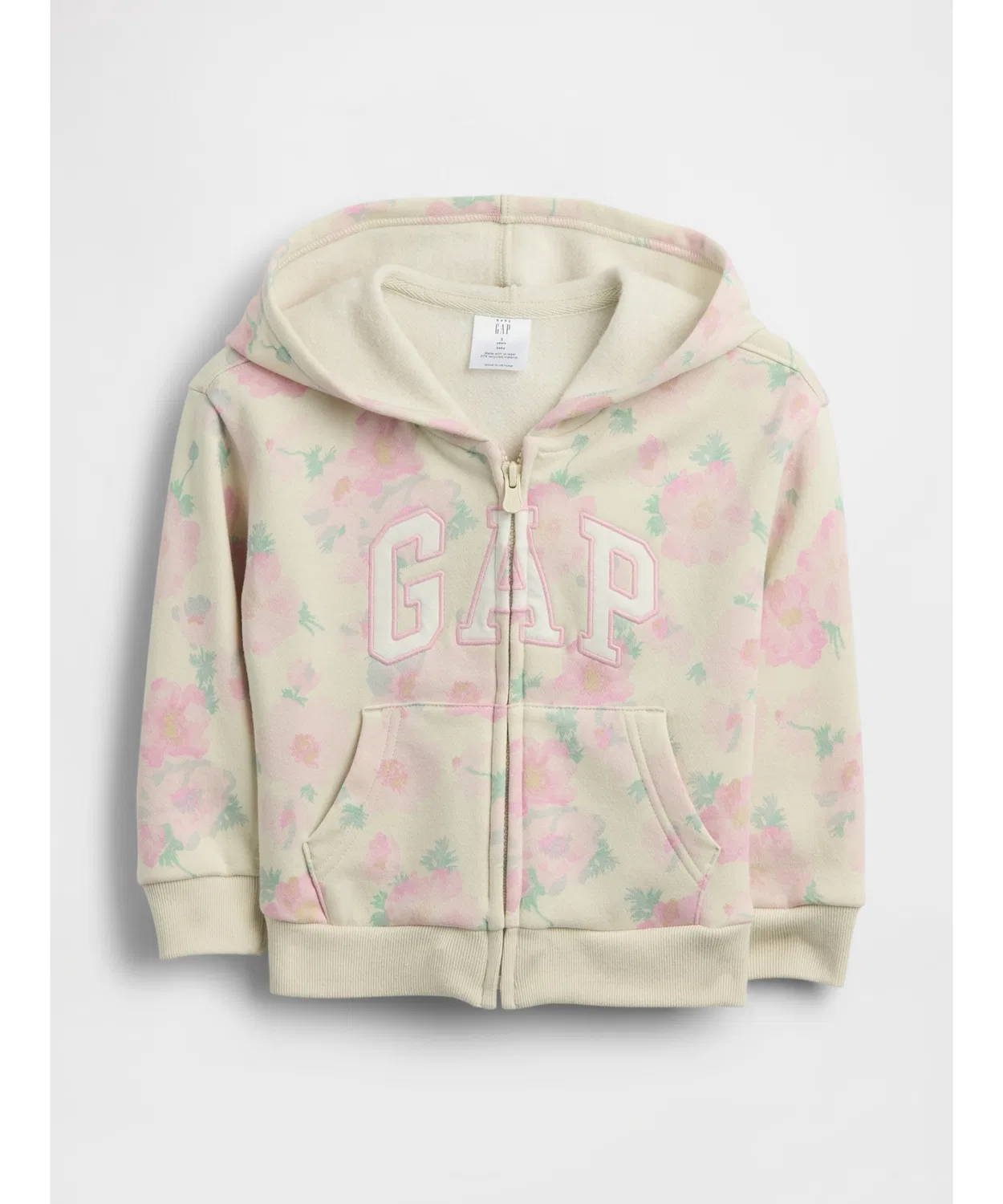 Детская толстовка Gap Relaxed Fit с логотипом, из французского трикотажа, розовая