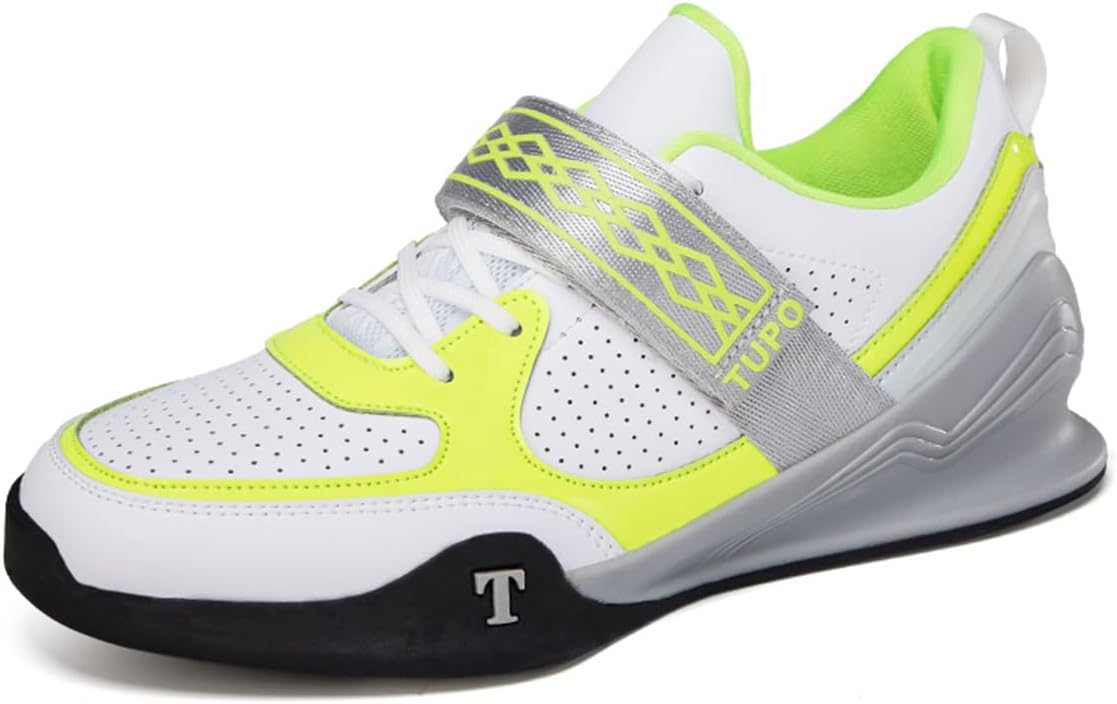 

Профессиональные тяжелоатлетические ботинки для мужчин и женщин: для глубоких приседаний, кроссфита, противоскользящие, дышащие, устойчивые, для тяжелой атлетики Rexsvan, белый/зеленый