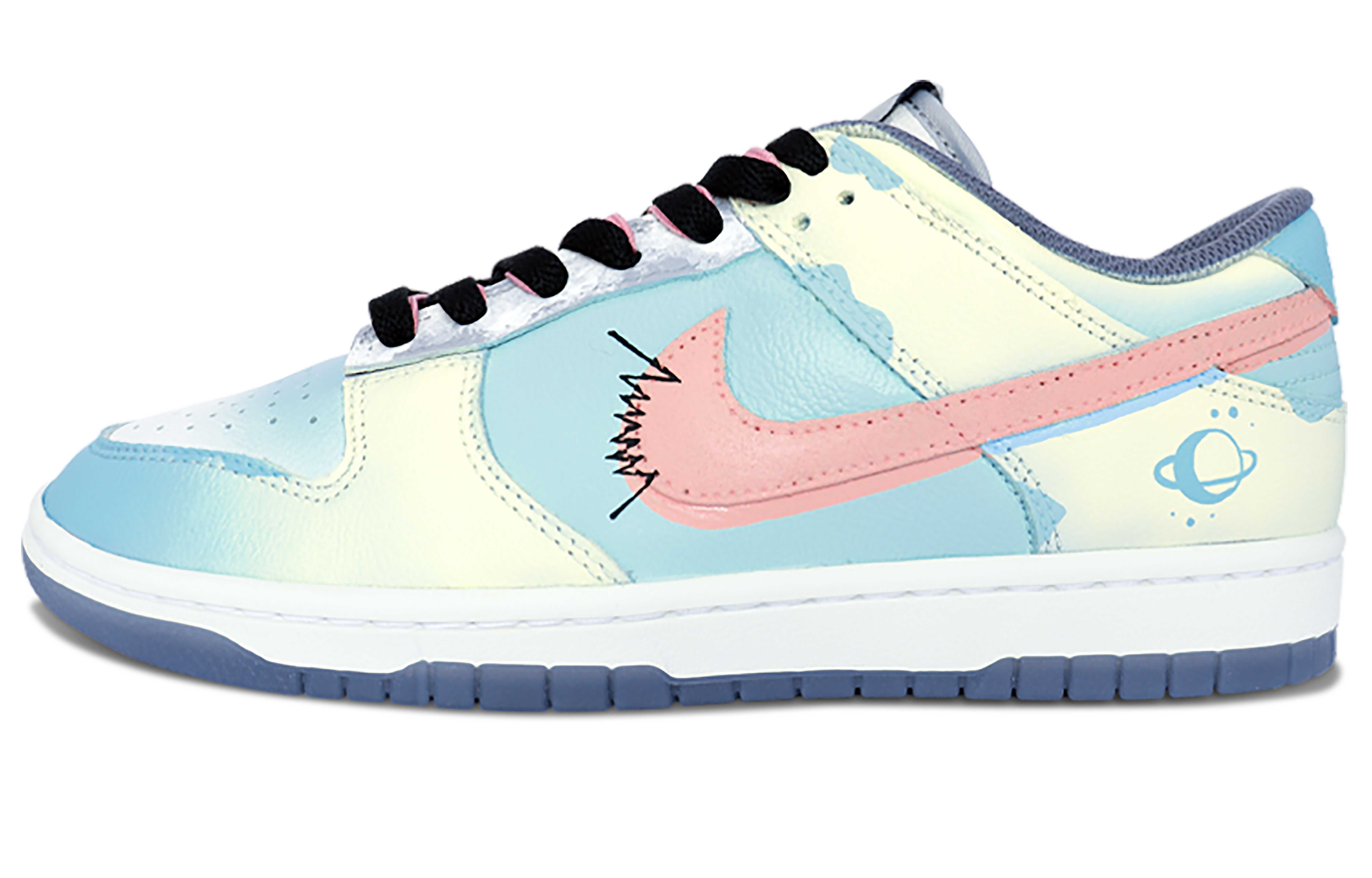 

Кроссовки Nike Dunk Skateboarding Shoes Men Low-top Blue/pink/beige/white, синий/розовый