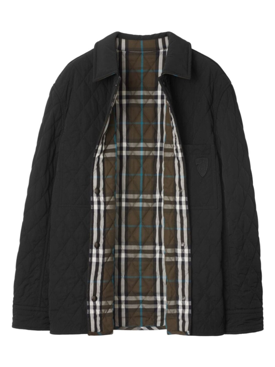 Рубашка Burberry двусторонняя стеганая, черный — фото 2