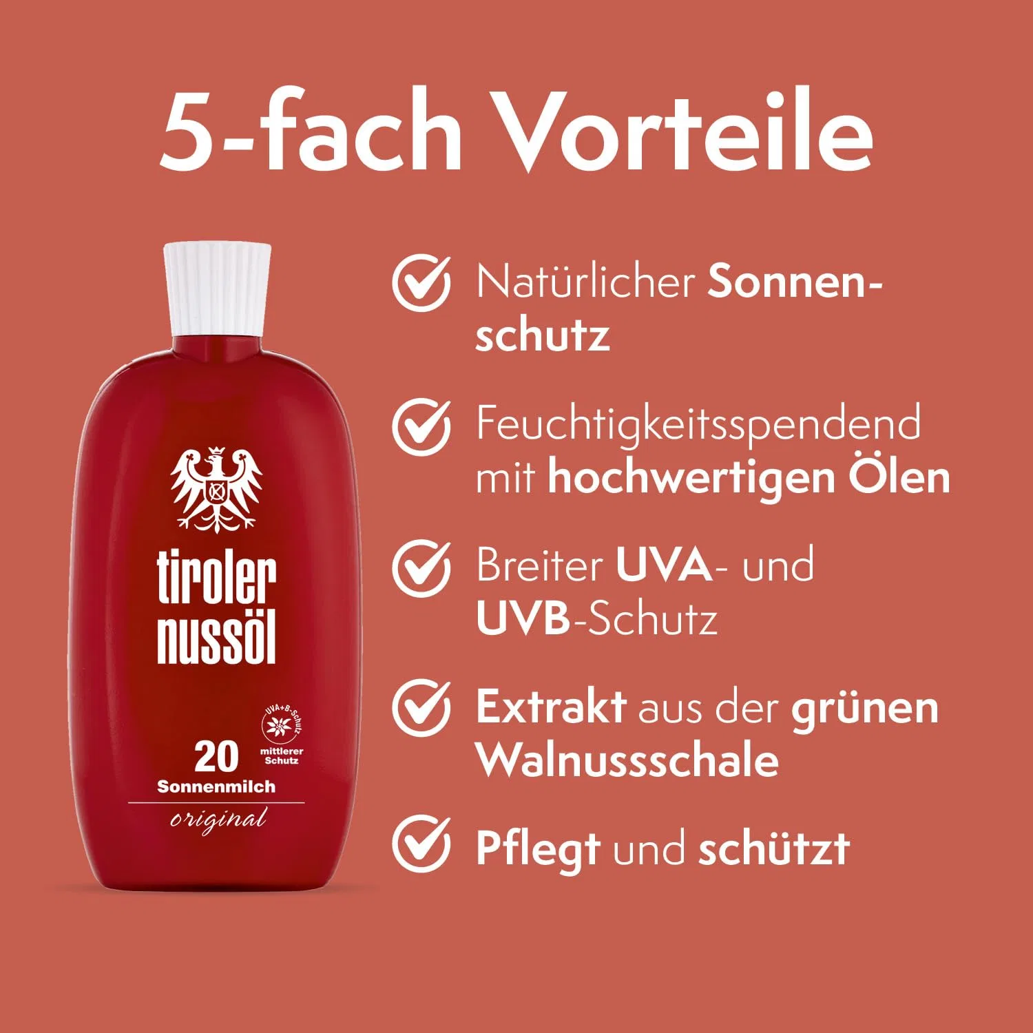 Солнцезащитный лосьон Tiroler Nussöl Original SPF 20, 150 мл Tiroler Nussöl — фото 2