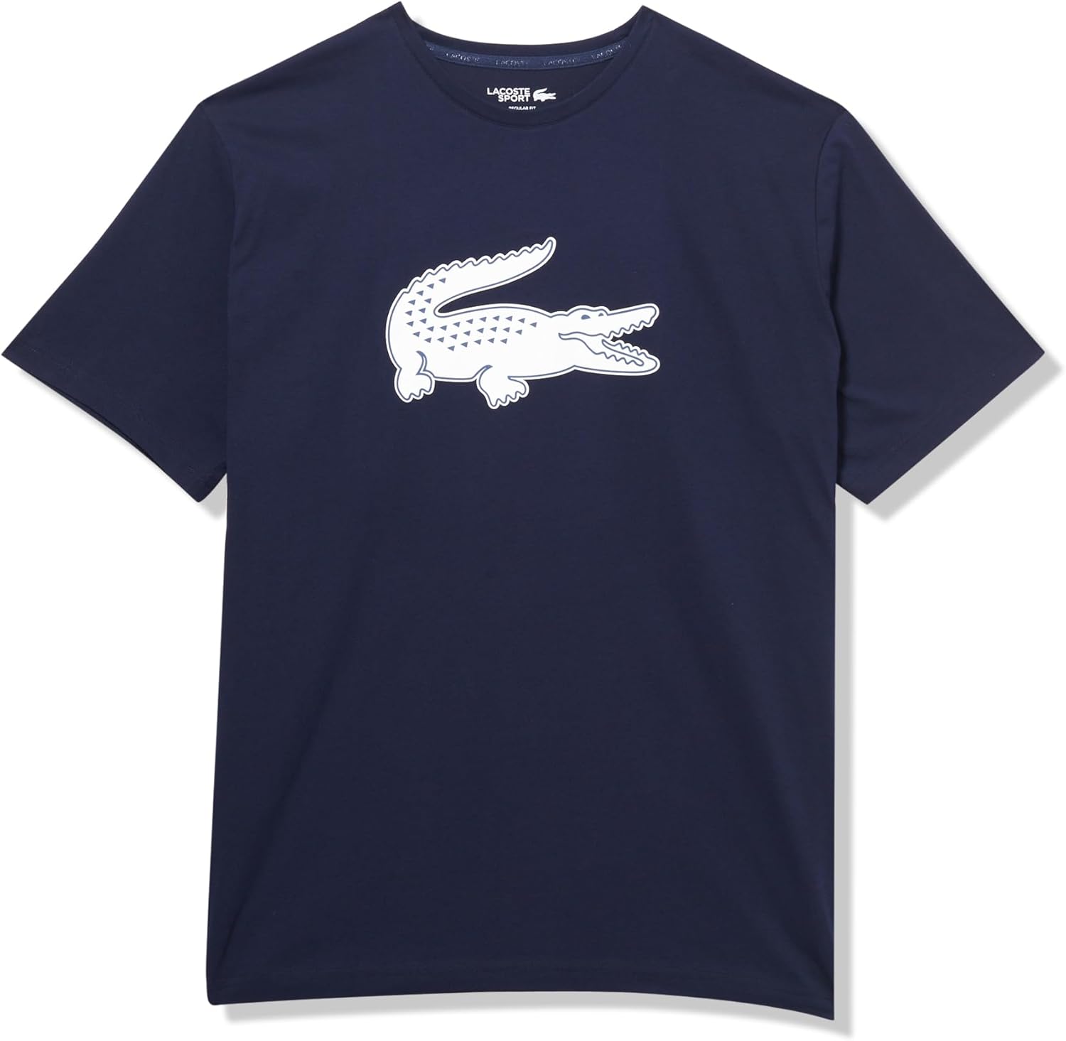 

Мужская футболка Lacoste с круглым вырезом, коротким рукавом, стандартным кроем и фирменной символикой, Navy Blue/White, Белый, Мужская футболка Lacoste с круглым вырезом, коротким рукавом, стандартным кроем и фирменной символикой, Navy Blue/White