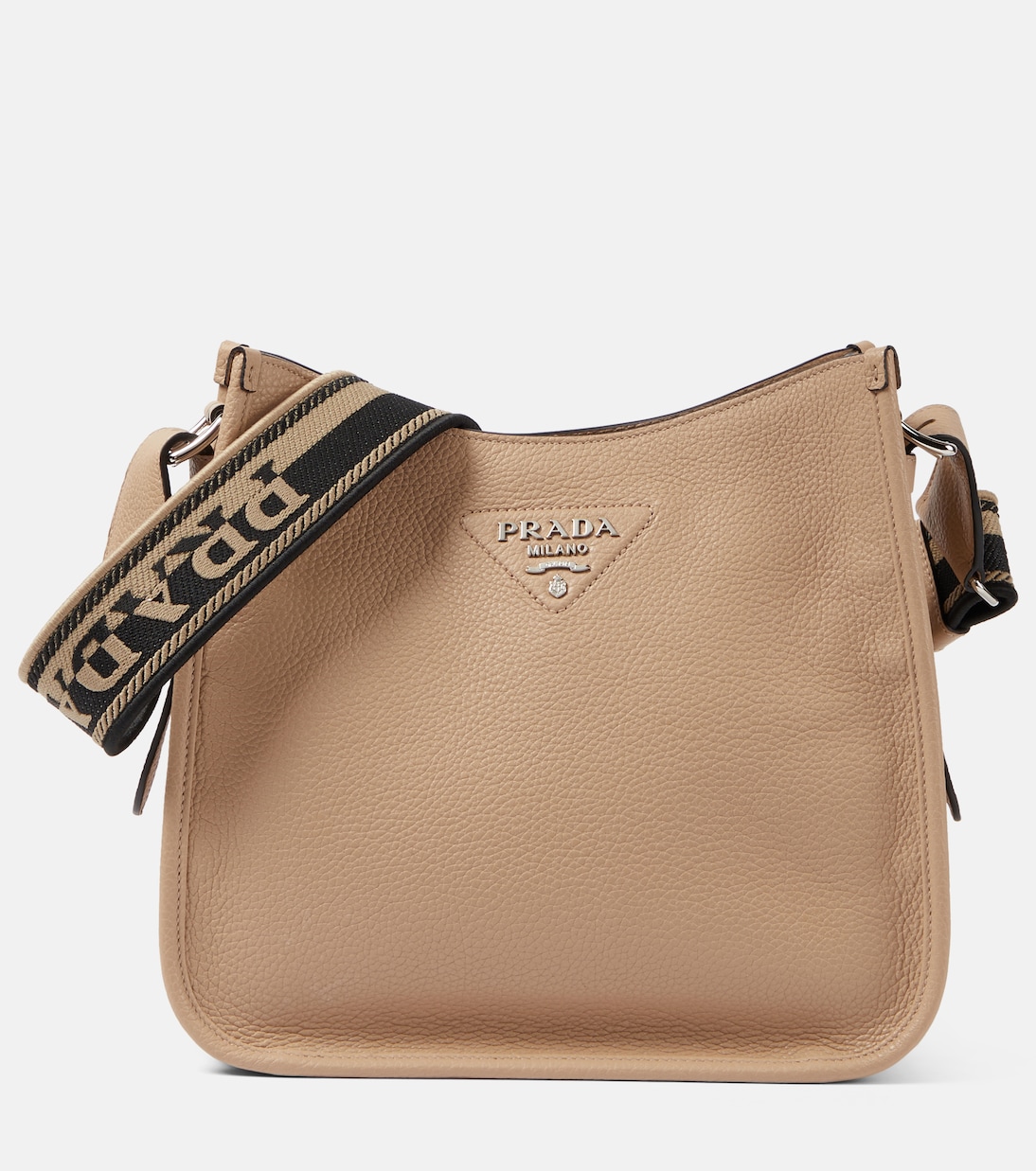 

Средняя кожаная сумка через плечо Prada, Sabbia N